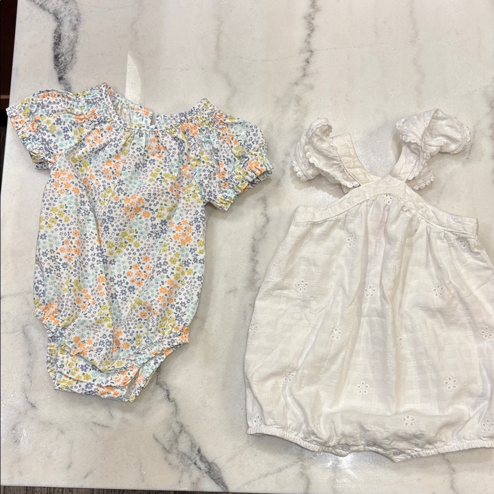 Cat & Jack Floral and White Eyelet One Pieces